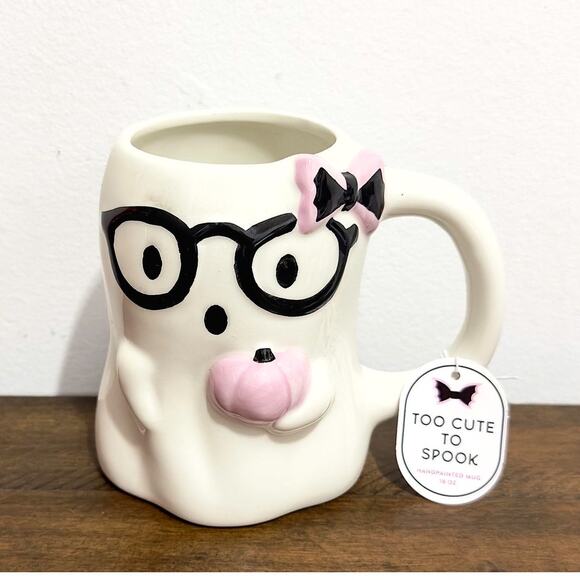 NWT: Sunday Morning Ceramics - Too Cute To Spook, Halloween, Ghost Mug (18 oz) - Picture 1 of 5